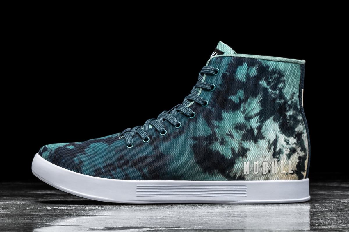 Nobull High-Top Tie-Dye Canvas Men\'s Trainers Turquoise | Australia (HT5432)